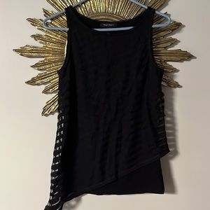 Like new XXSWhite House Black Market asymmetric black sleeveless top